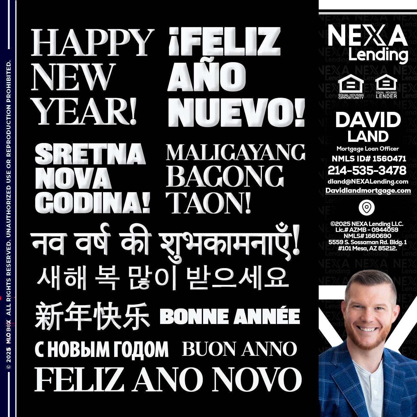 HAPPY NEW YEAR - David Land -Mortgage Loan Officer