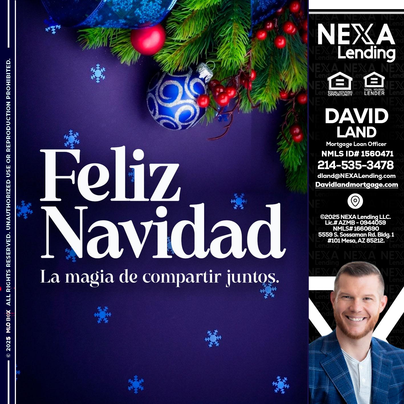 FELIZ NAVIDAD - David Land -Mortgage Loan Officer