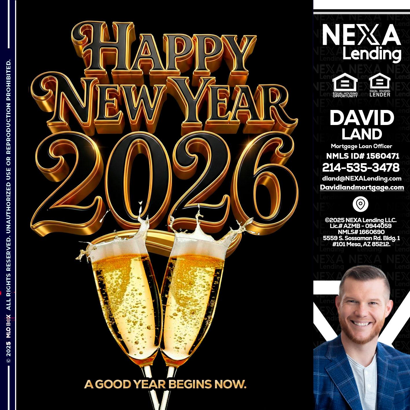 happy new year 2026 - David Land -Mortgage Loan Officer