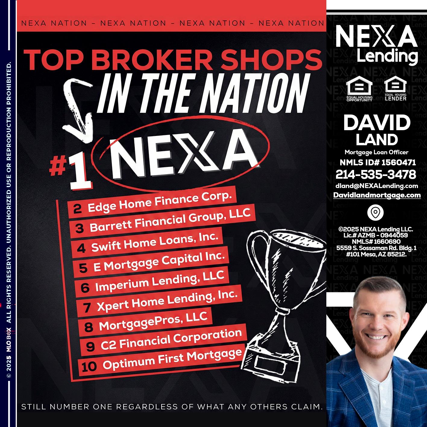 top broker - David Land -Mortgage Loan Officer