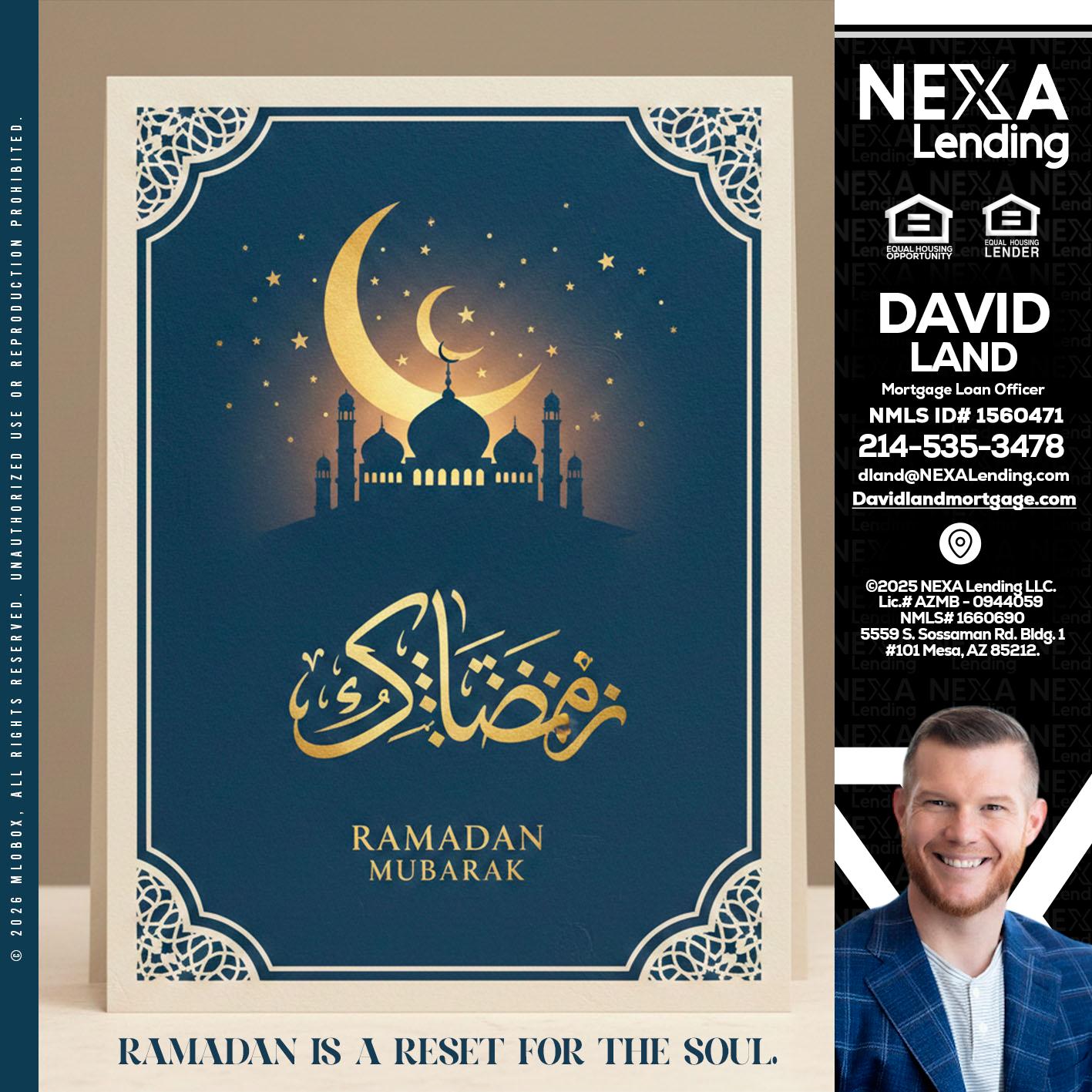 HAPPY RAMADAN - David Land -Mortgage Loan Officer