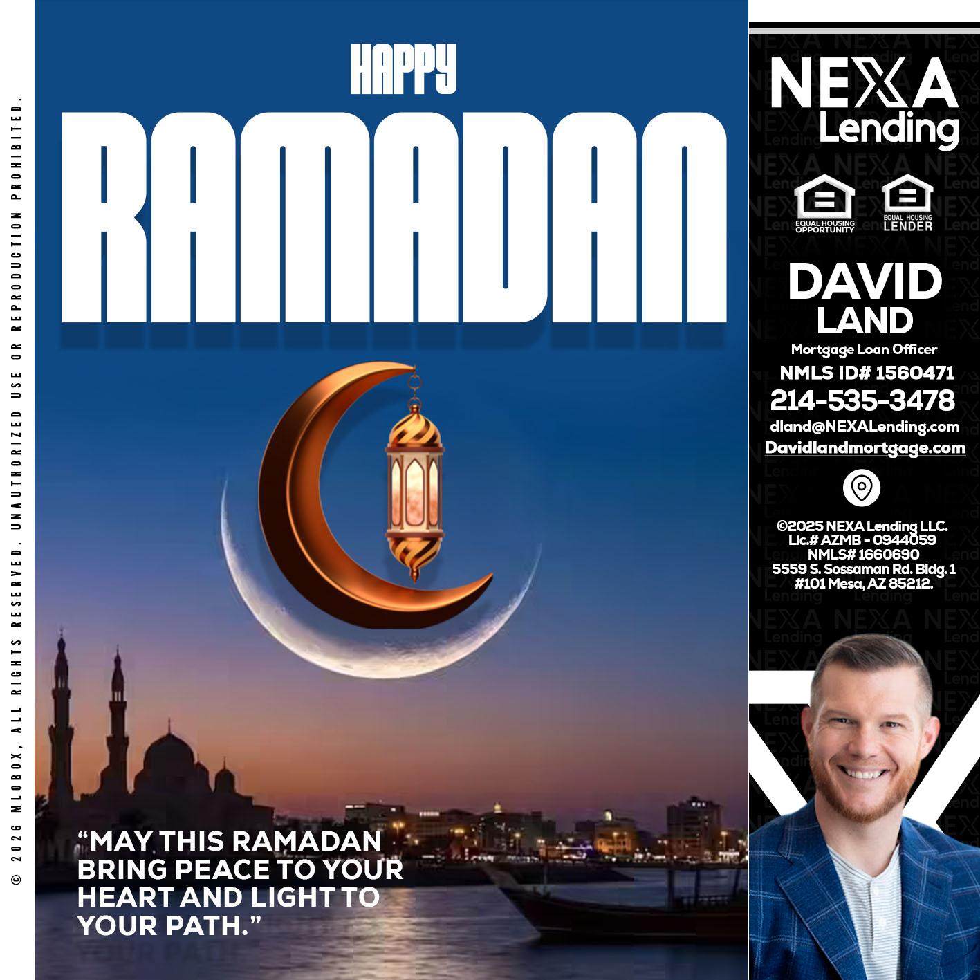 RAMADAN - David Land -Mortgage Loan Officer