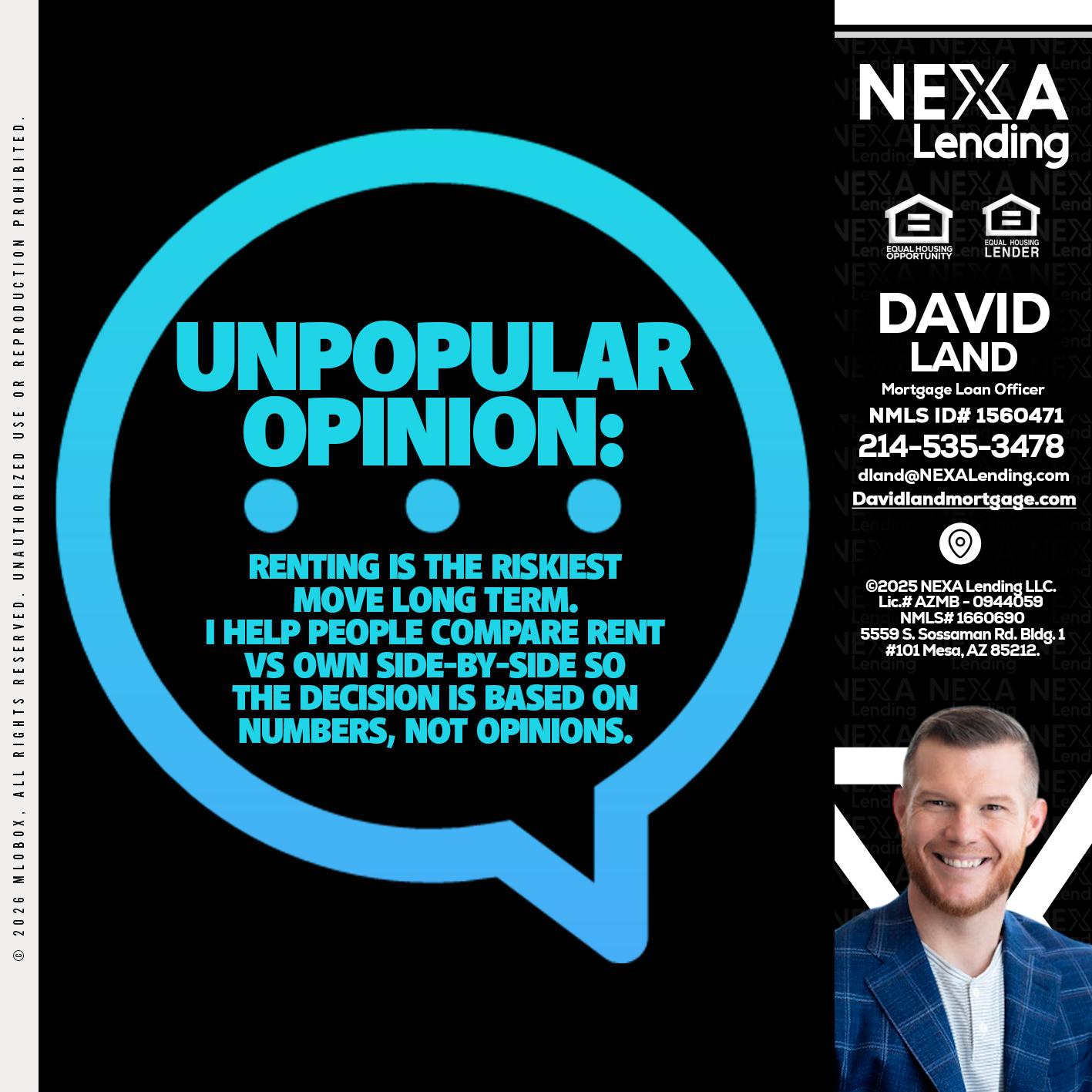 unpopular opinion - David Land -Mortgage Loan Officer