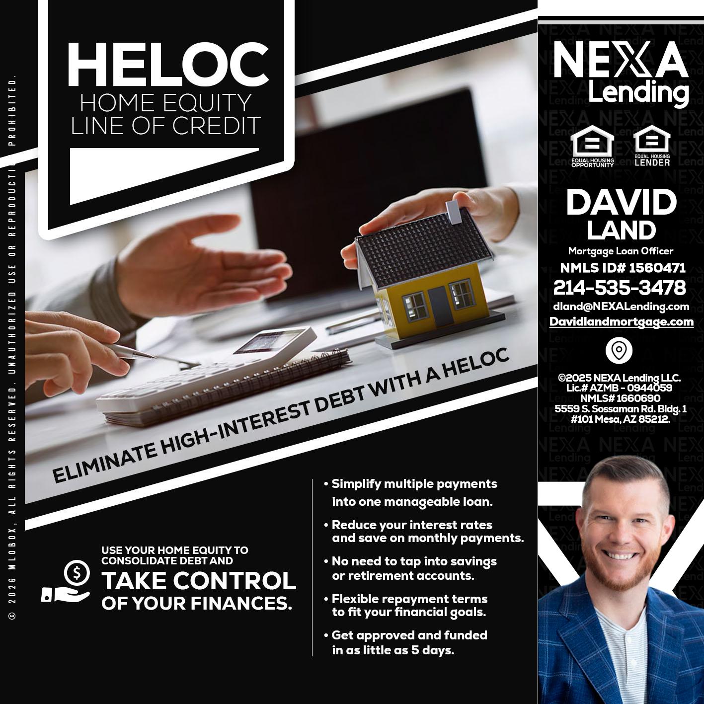HELOC - David Land -Mortgage Loan Officer