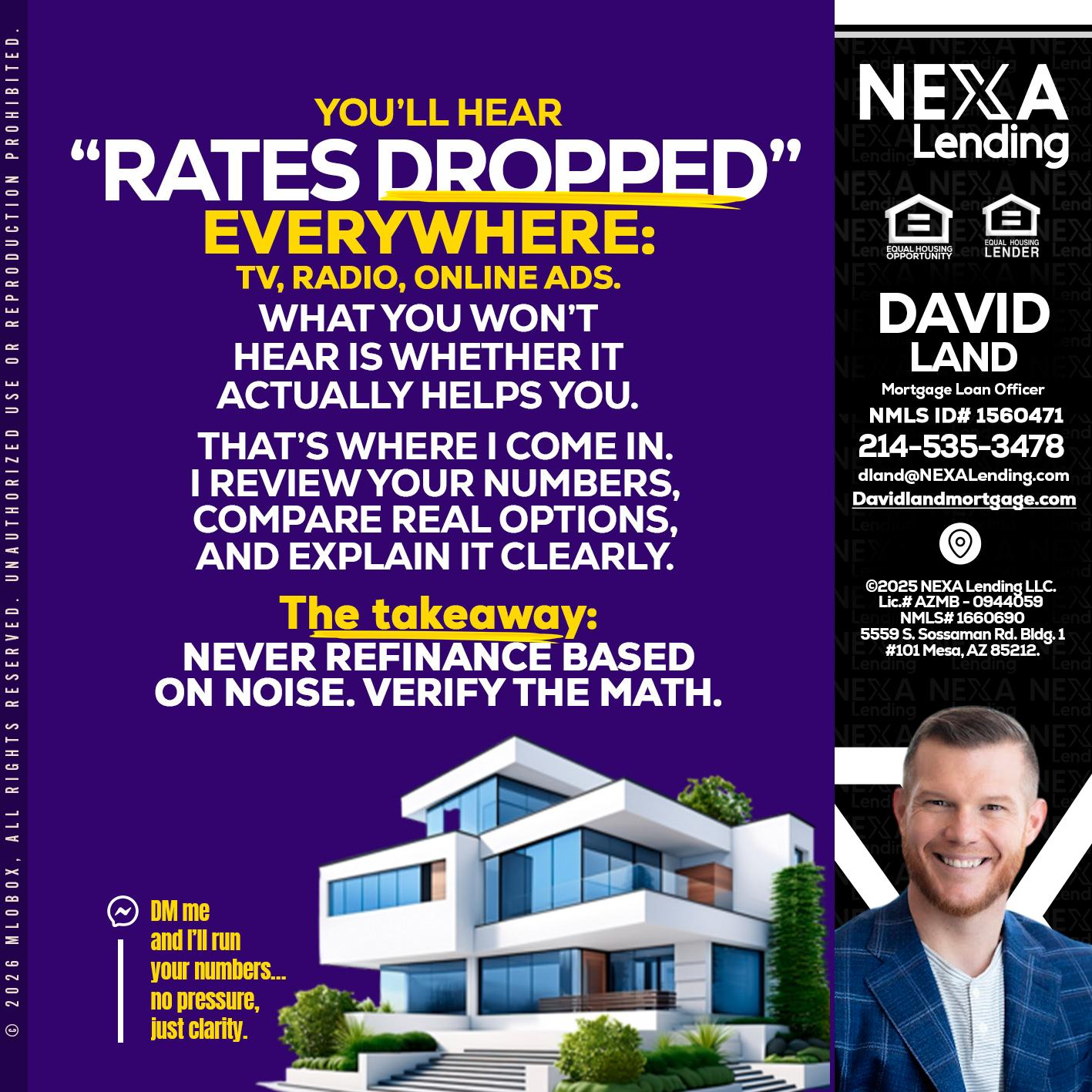 RATES DOPPED - David Land -Mortgage Loan Officer