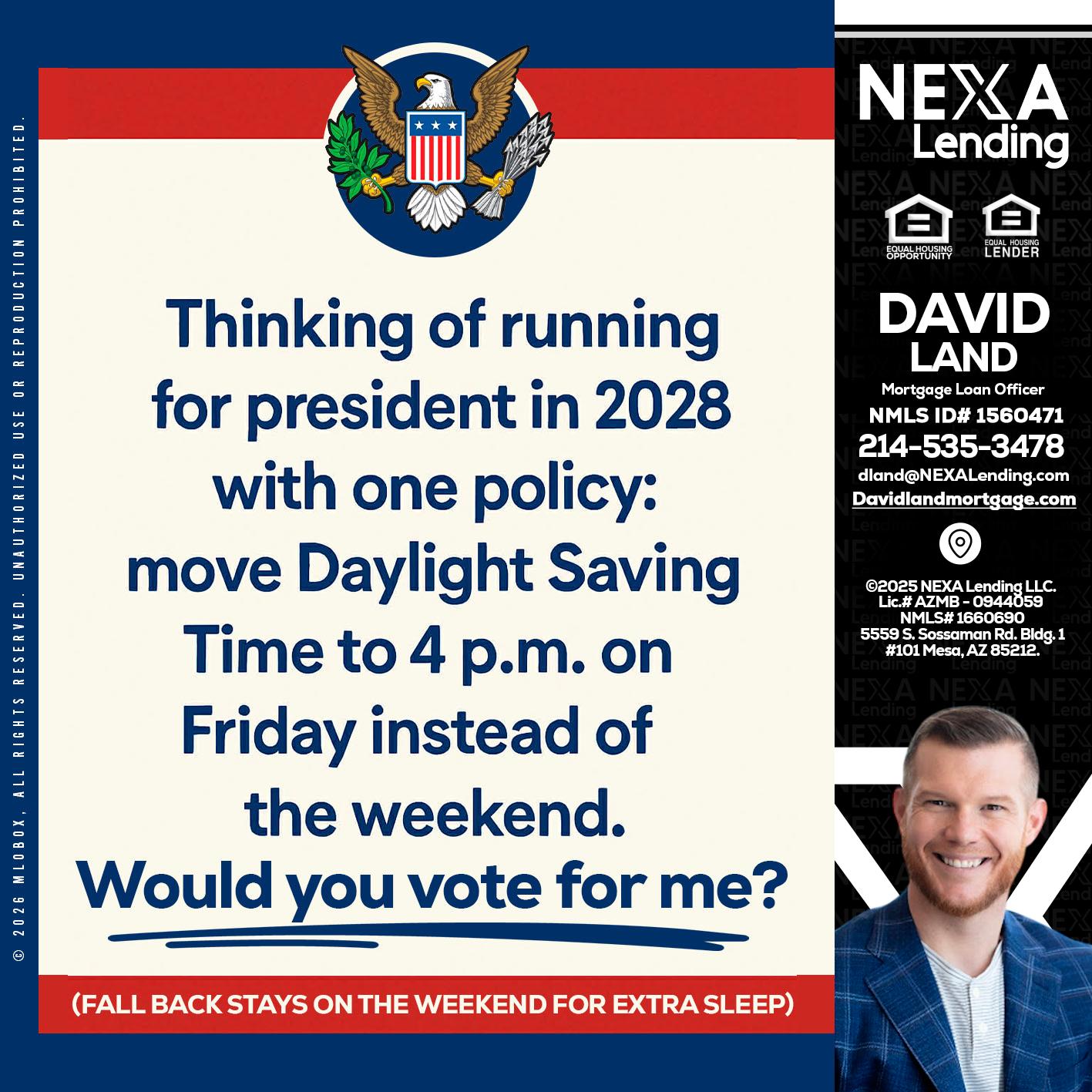 THINKING OF RUNING - David Land -Mortgage Loan Officer