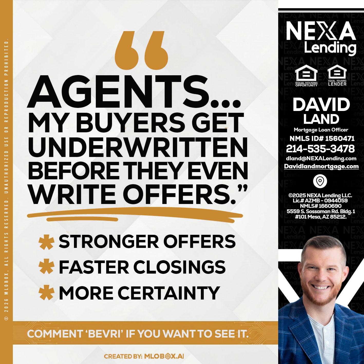 agents - David Land -Mortgage Loan Officer