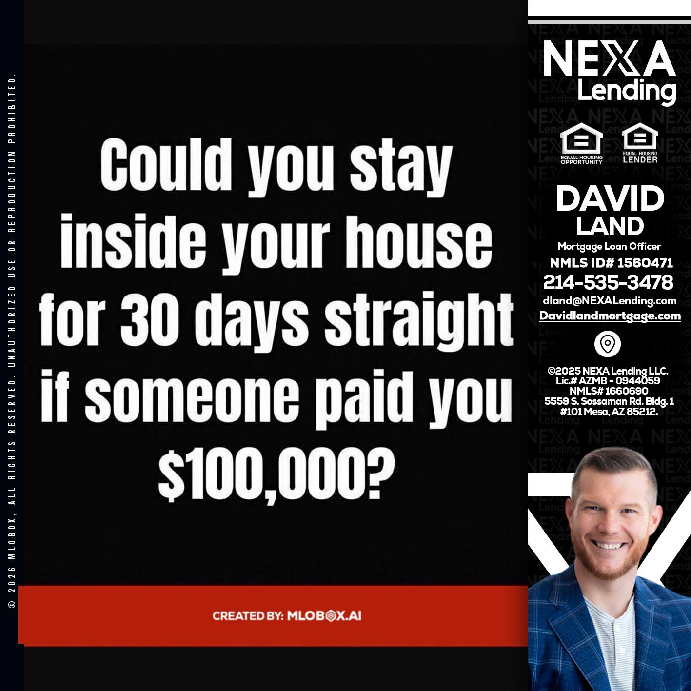 COULD YOU STAY - David Land -Mortgage Loan Officer