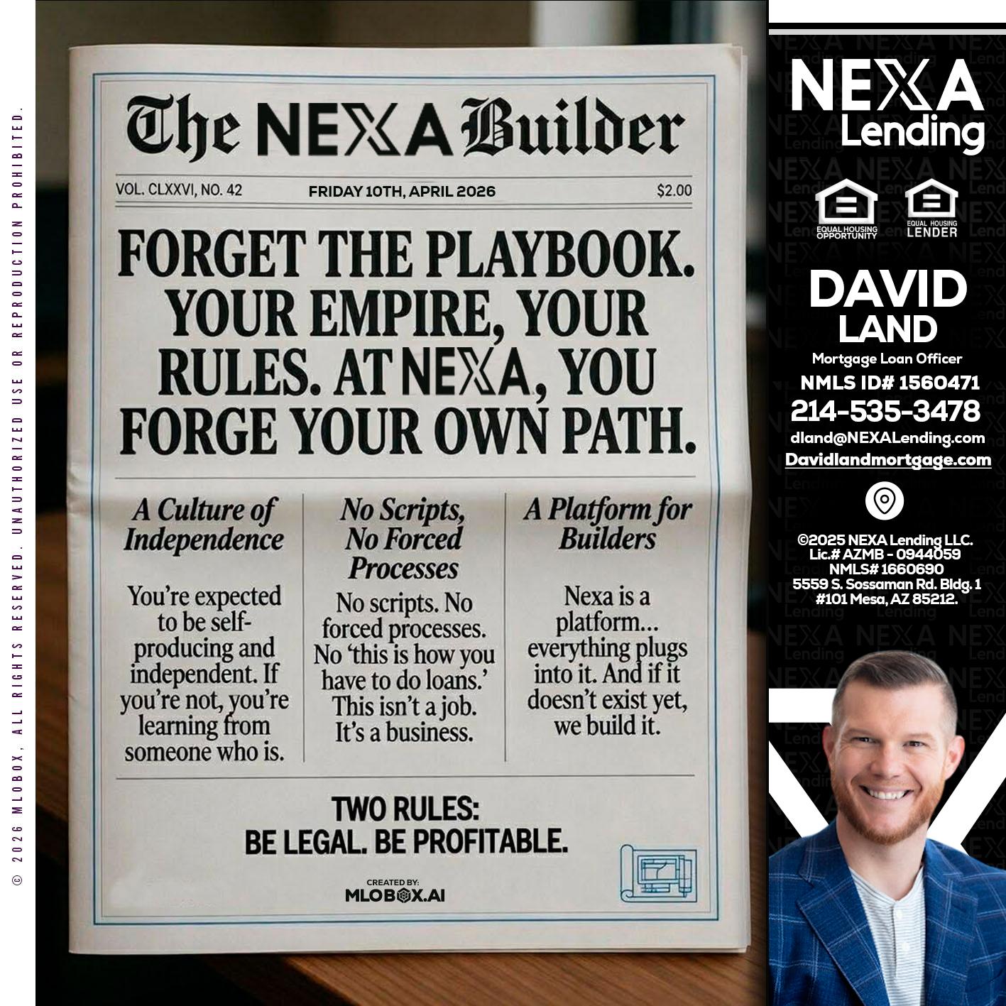 THE NEXA BUILDER - David Land -Mortgage Loan Officer