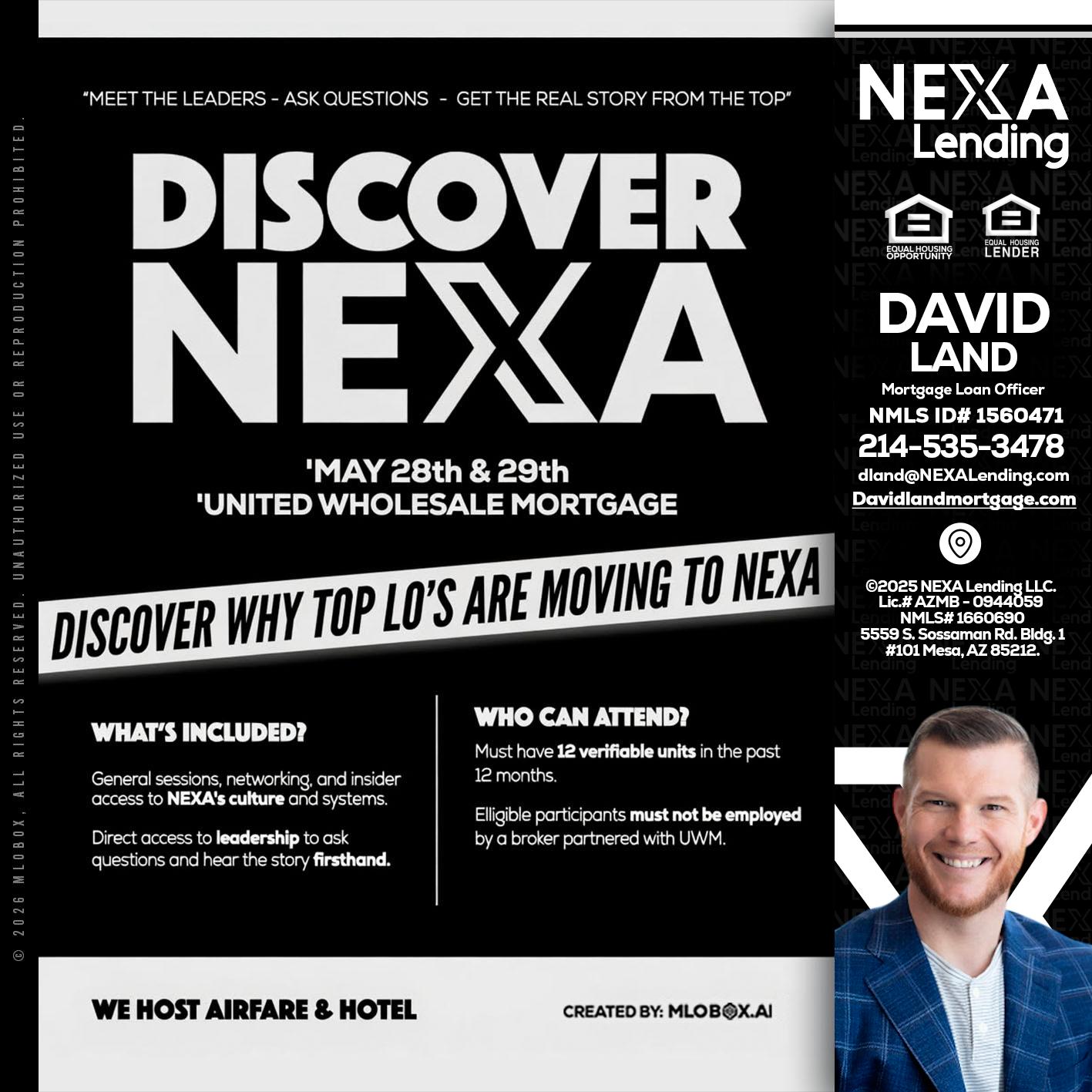 DISCOVER NEXA - David Land -Mortgage Loan Officer