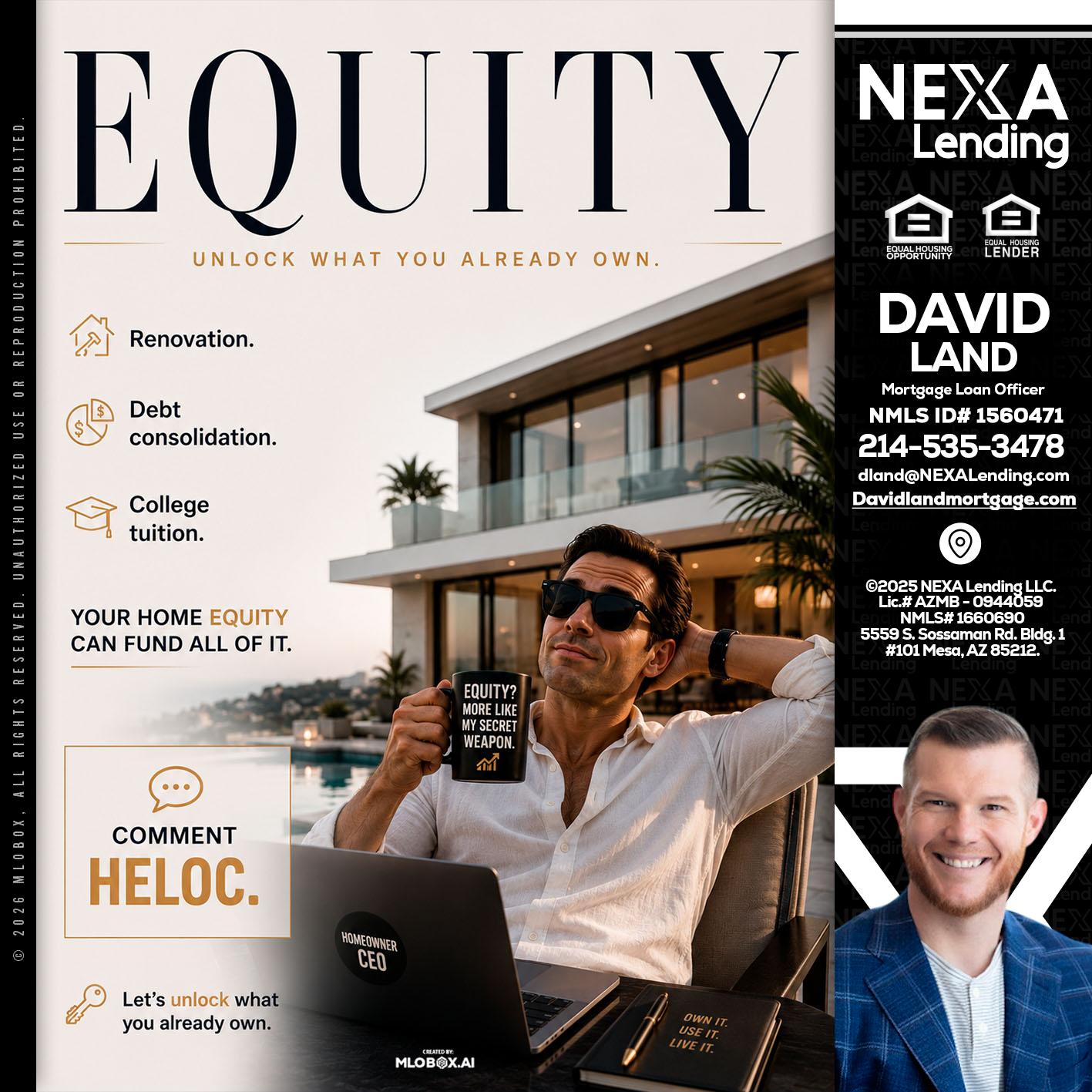 EQUITY - David Land -Mortgage Loan Officer