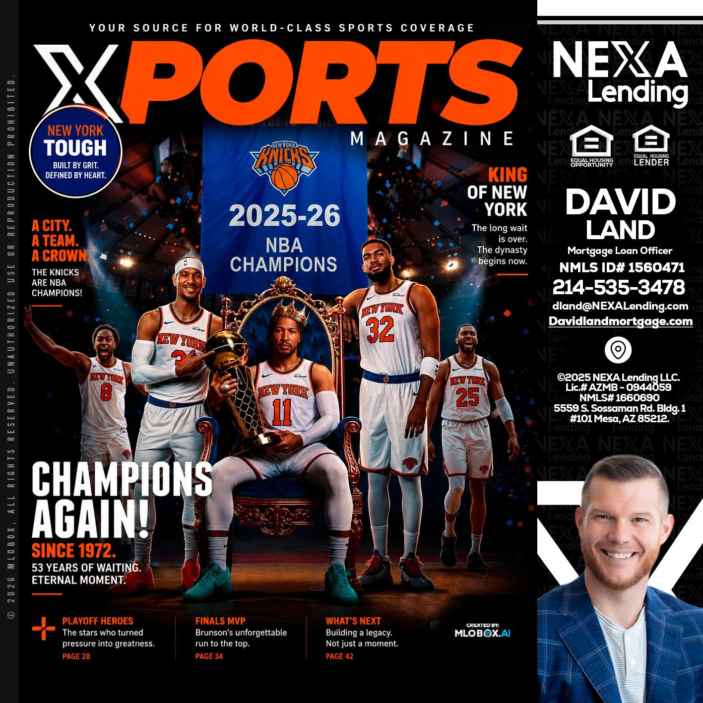 XPORTS MAGAZINE - David Land -Mortgage Loan Officer