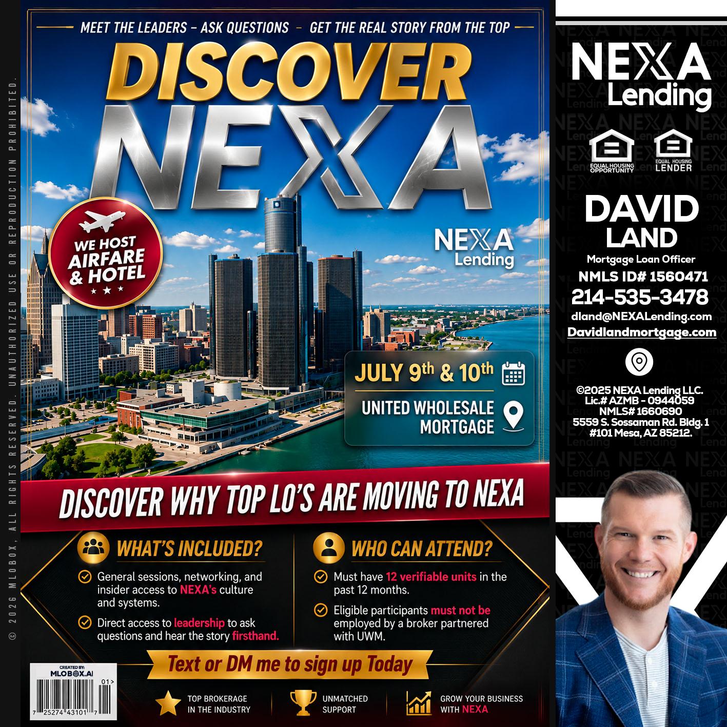 DISCOVER NEXA - David Land -Mortgage Loan Officer