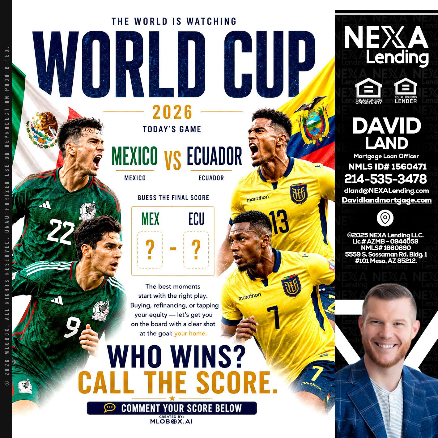 WORLD CUP 2026 - David Land -Mortgage Loan Officer