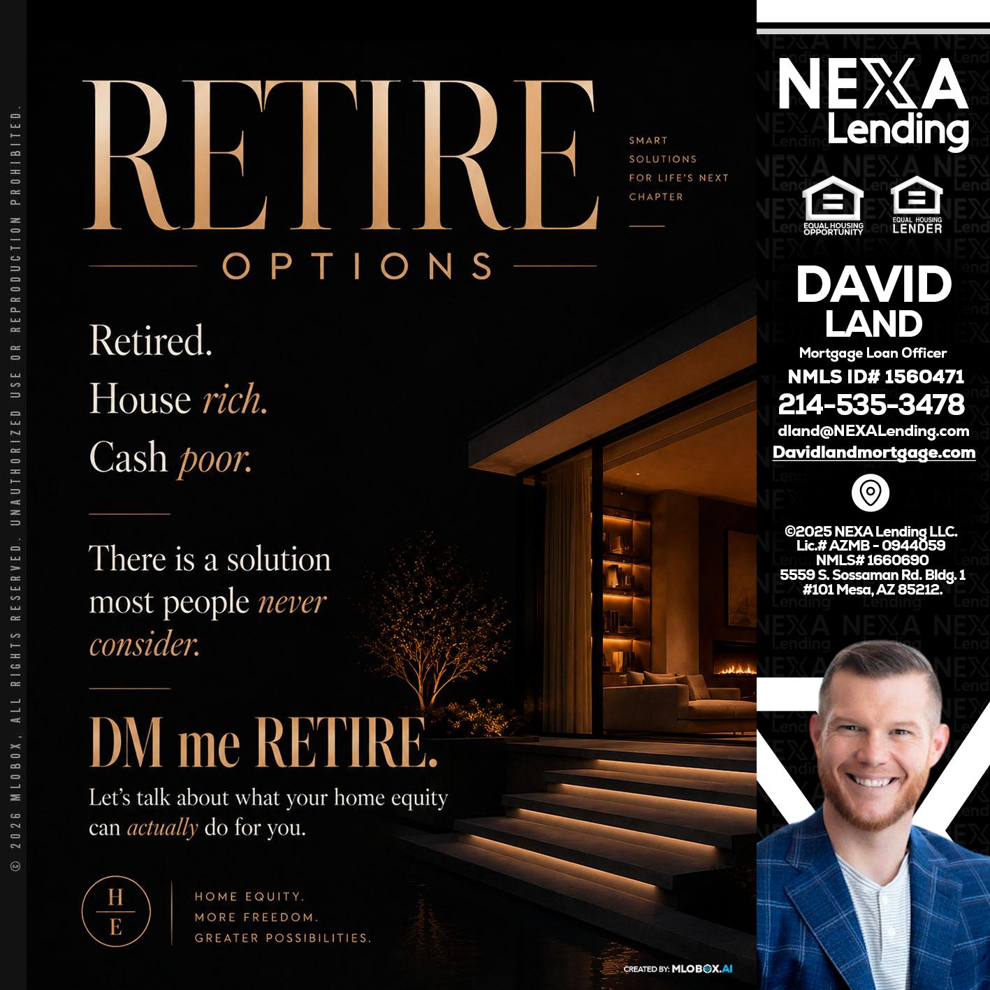 RETIRE LOANS - David Land -Mortgage Loan Officer