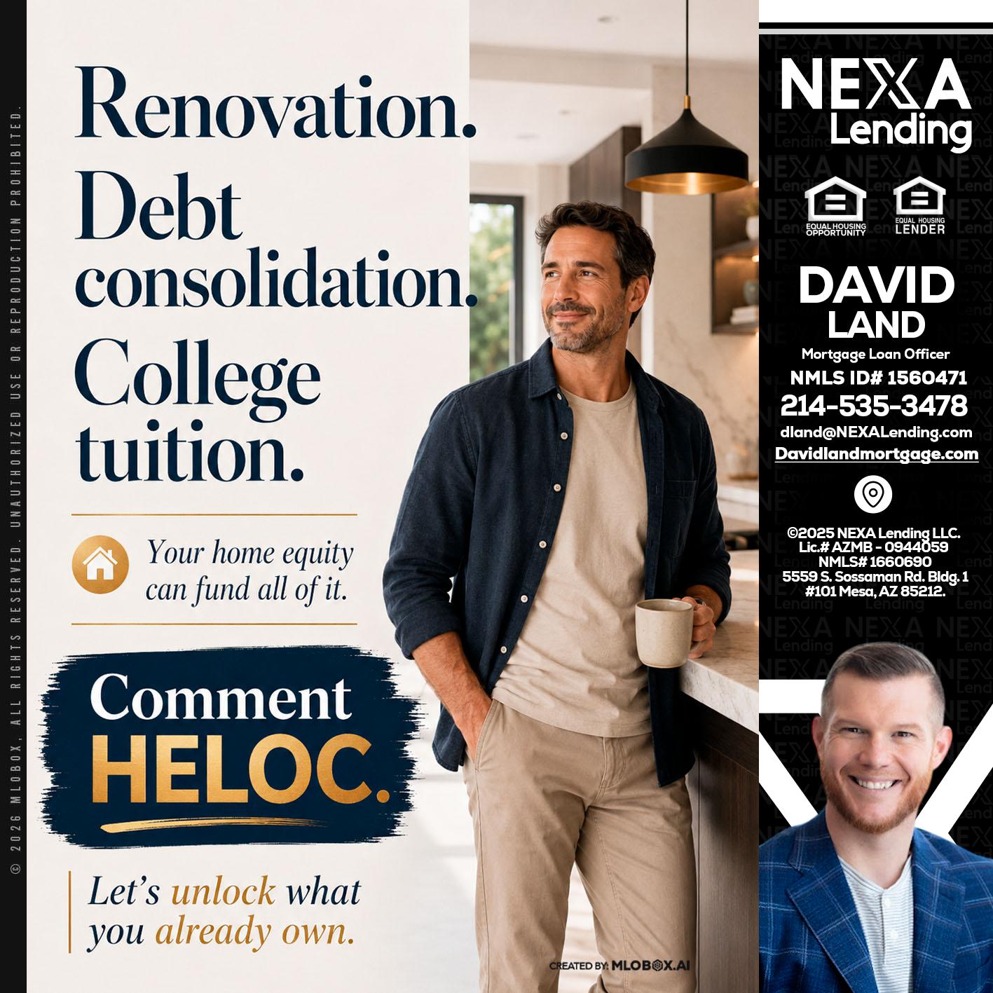 RENOVATION DEBT - David Land -Mortgage Loan Officer