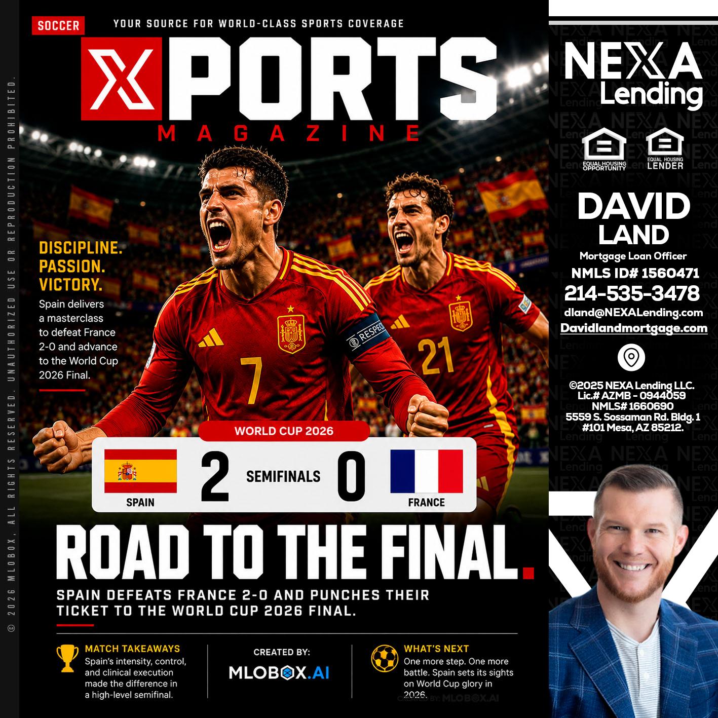XPORTS WORLD CUP 2026 - David Land -Mortgage Loan Officer