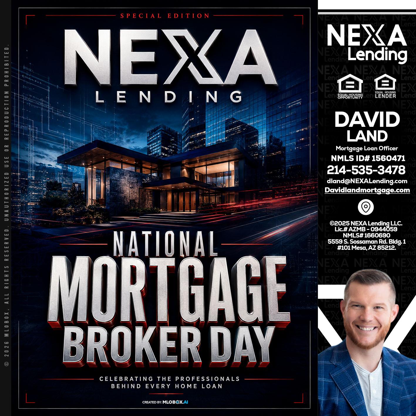 NATIONAL MORTGAGE BROKER DAY - David Land -Mortgage Loan Officer