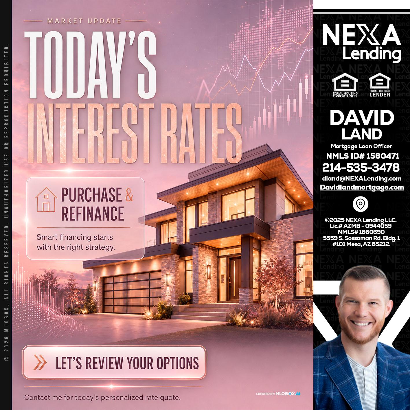 todays interest rates - David Land -Mortgage Loan Officer