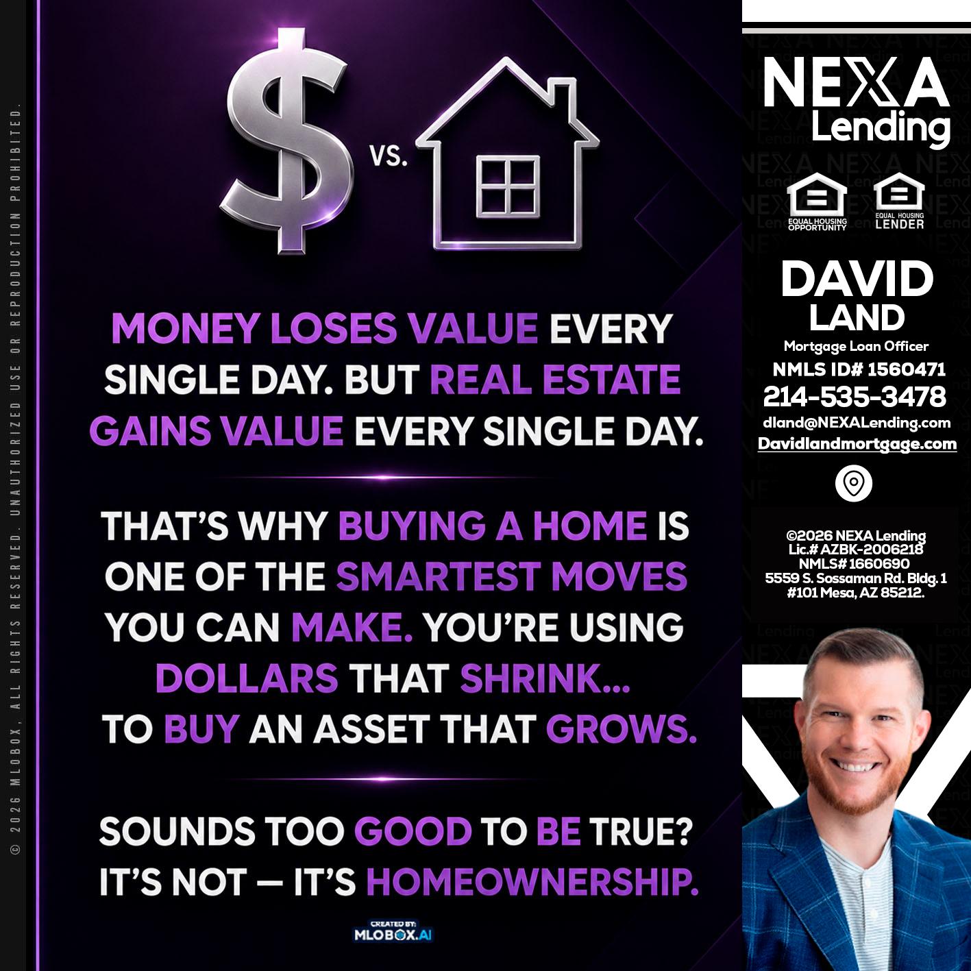 MONEY LOSES - David Land -Mortgage Loan Officer
