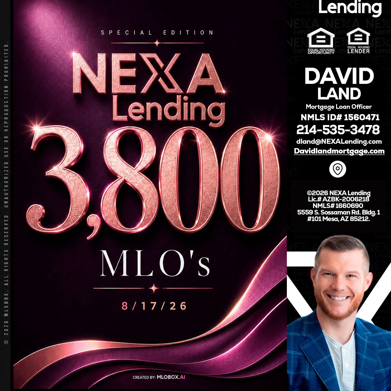 3800 MLOs - David Land -Mortgage Loan Officer