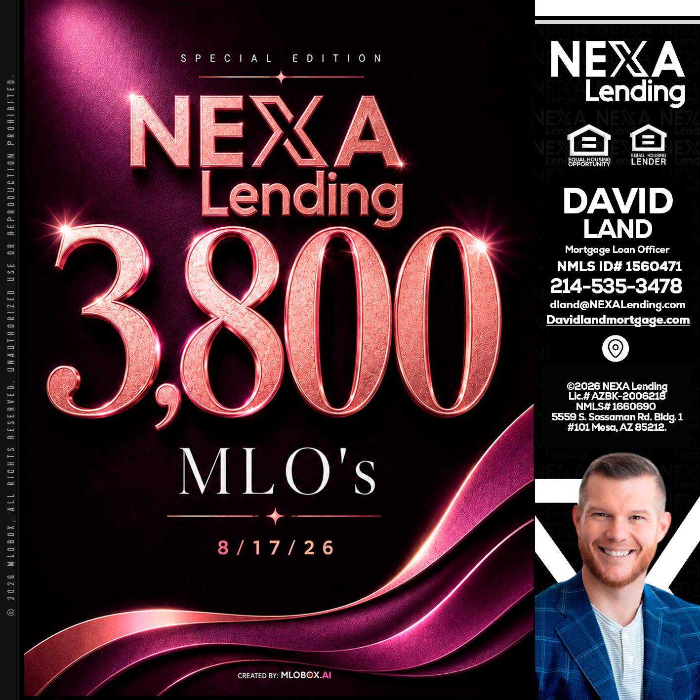3800 MLOs - David Land -Mortgage Loan Officer