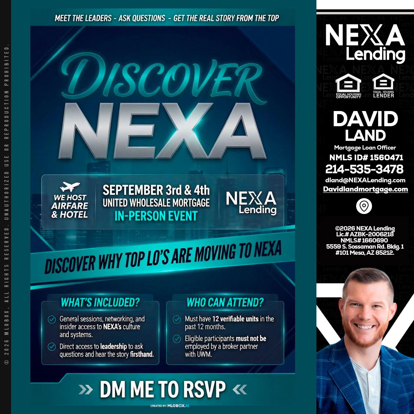 DISCOVER NEXA - David Land -Mortgage Loan Officer