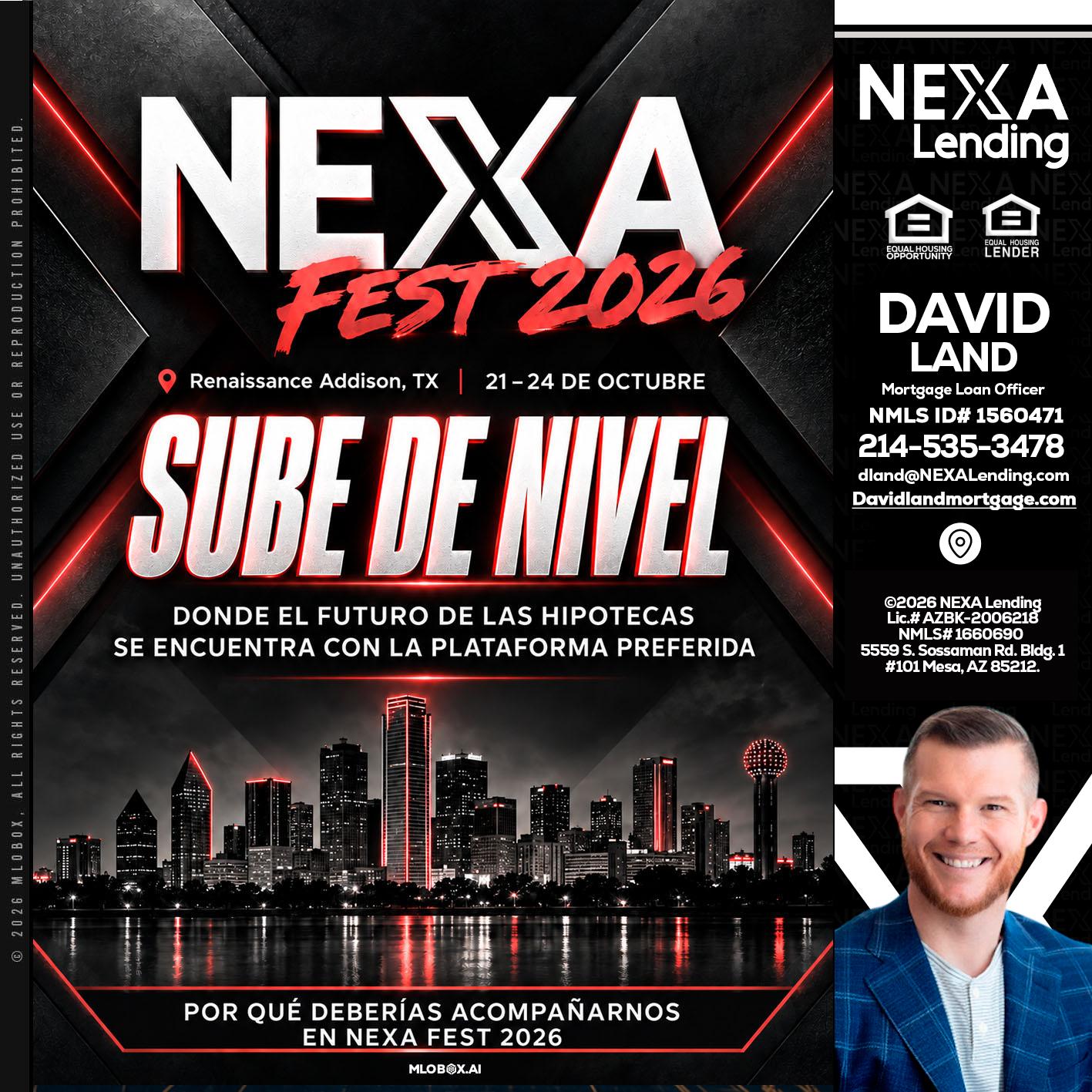 NEXA fest 2026 - David Land -Mortgage Loan Officer