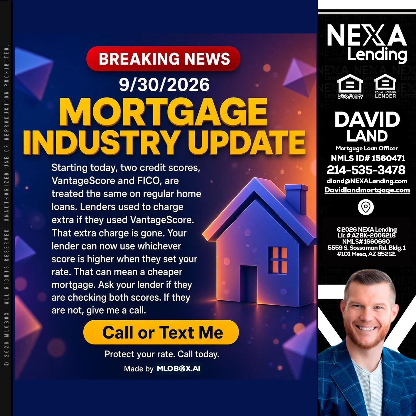 BREAKING NEWS - David Land -Mortgage Loan Officer